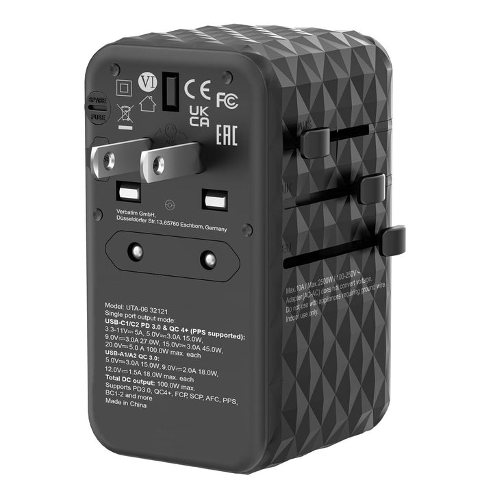 Adaptor Verbatim Black Grey 100 W-2