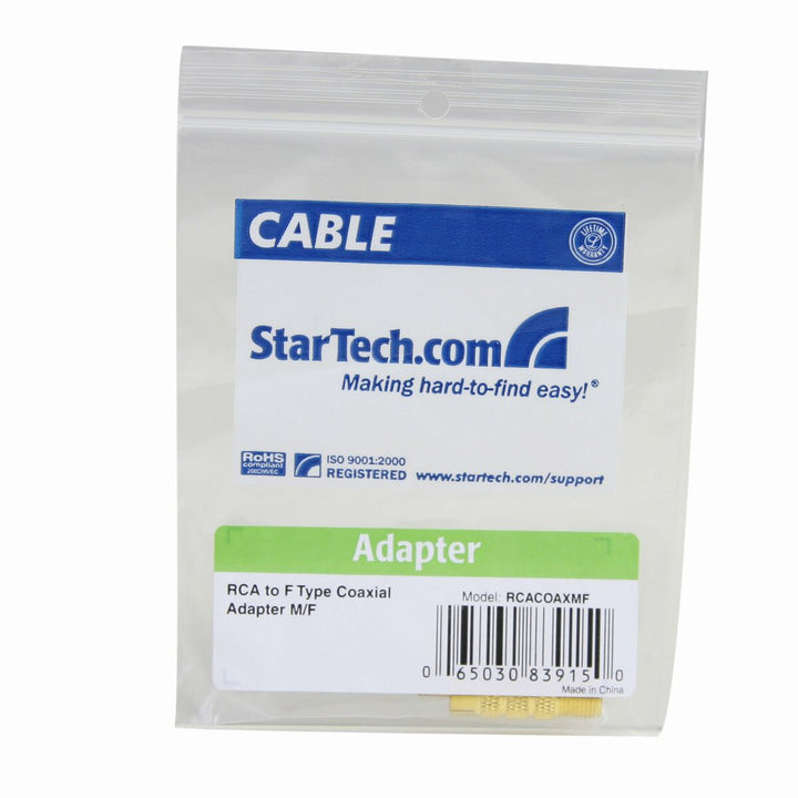 RCA Adapter Startech RCACOAXMF            Yellow-1