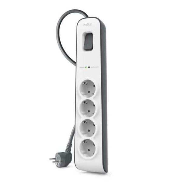 4-socket plugboard with power switch Belkin BSV400VF2M White-0