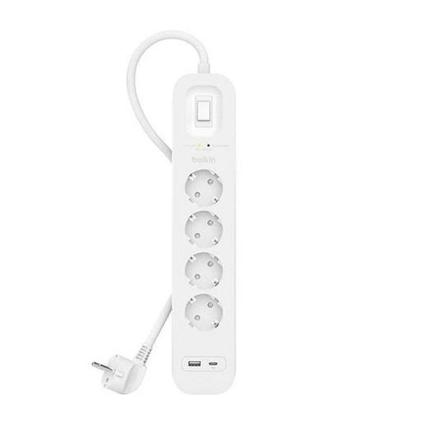 4-socket plugboard with power switch Belkin SRB001VF2M White (2 m)-0