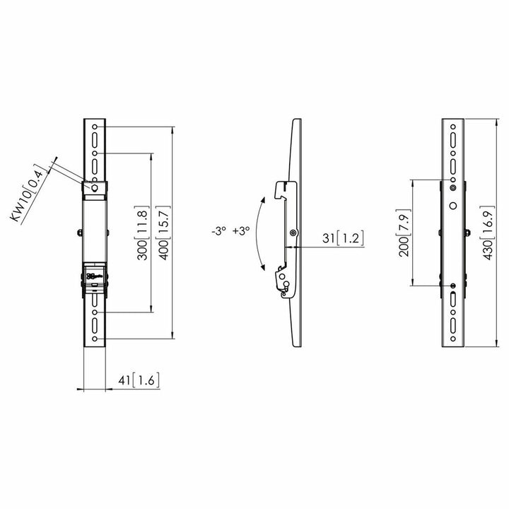 Adjustable support Vogel's 7233040 Black 4 Units-1