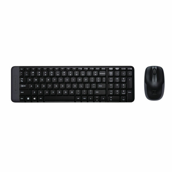 Keyboard and Mouse Logitech Wireless Combo MK220 Black QWERTY Qwerty US-0