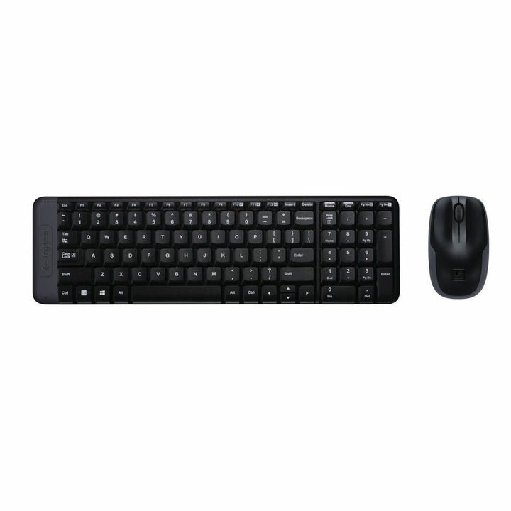 Keyboard and Mouse Logitech Wireless Combo MK220 Black QWERTY Qwerty US-0