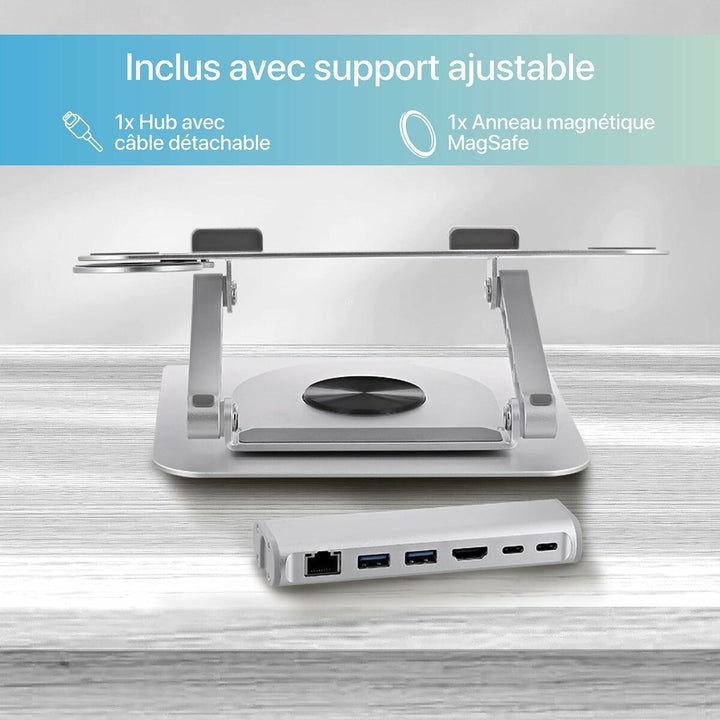 Notebook Stand T'NB iClick Metal Modern 360º rotation-2