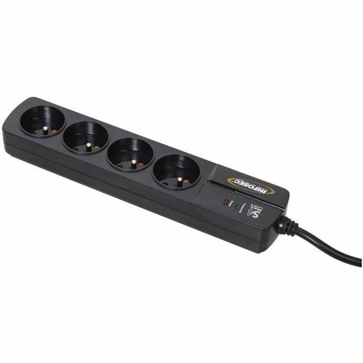 4-socket plugboard with power switch INFOSEC S4 Black Line II Black-1