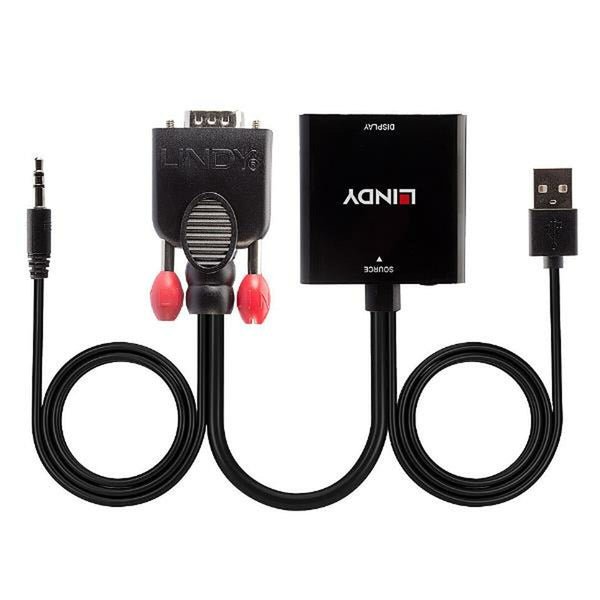 VGA to HDMI Adapter with Audio LINDY 38284 Black-0