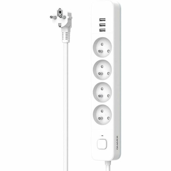 4-socket plugboard with power switch QUARX (1,5 m)-0
