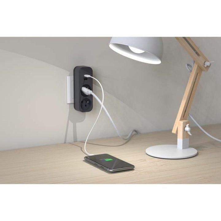 2-socket plugboard with power switch QUARX 3680 W-4