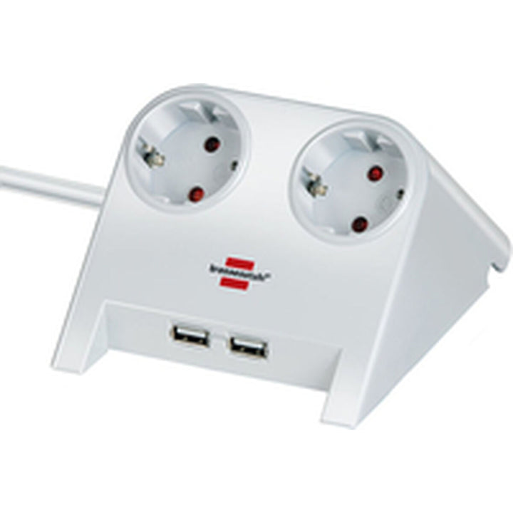 2-socket plugboard without power switch Brennenstuhl 1153520222 3600 W USB x 2 Tablecloth (1,8 m)-1