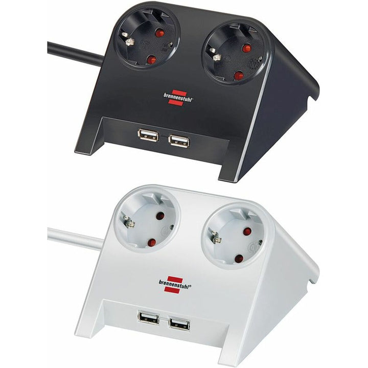 2-socket plugboard without power switch Brennenstuhl 1153520222 3600 W USB x 2 Tablecloth (1,8 m)-7