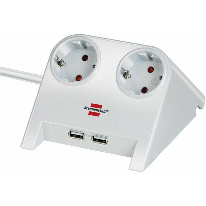 2-socket plugboard without power switch Brennenstuhl 1153520222 3600 W USB x 2 Tablecloth (1,8 m)-5