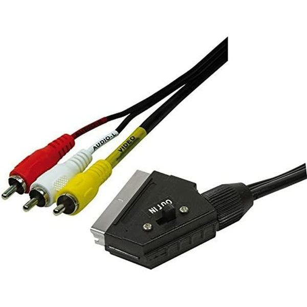 3 x RCA to SCART Cable EDM 51223 Euroconnector RCA-0
