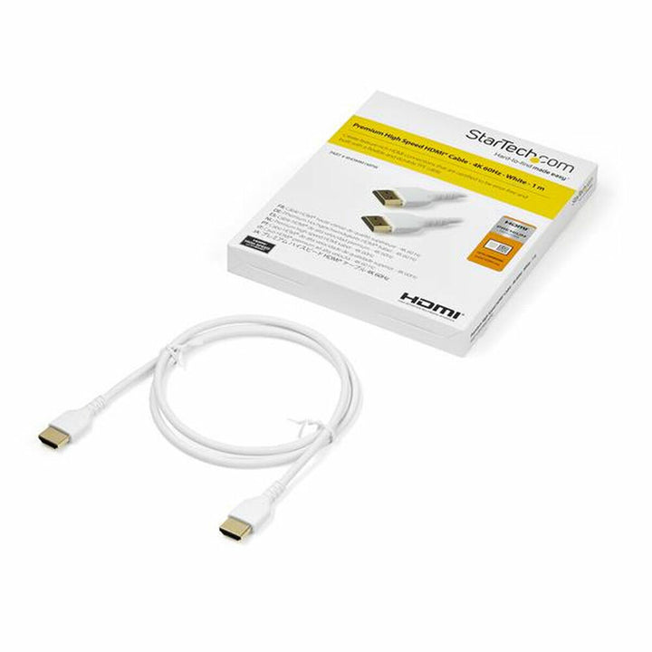 HDMI Cable Startech RHDMM1MPW            4K Ultra HD 1 m White-1