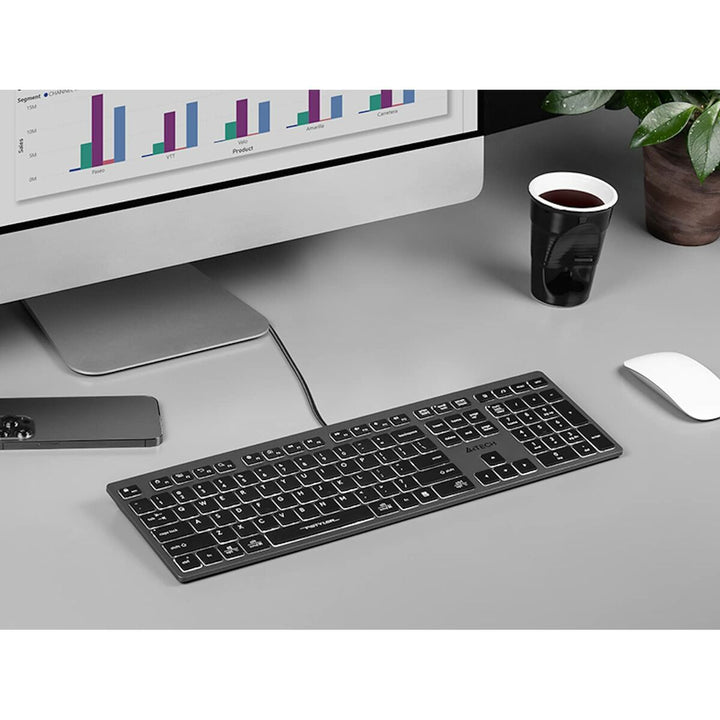 Keyboard A4 Tech A4TKLA47125 White Black Grey QWERTY-6