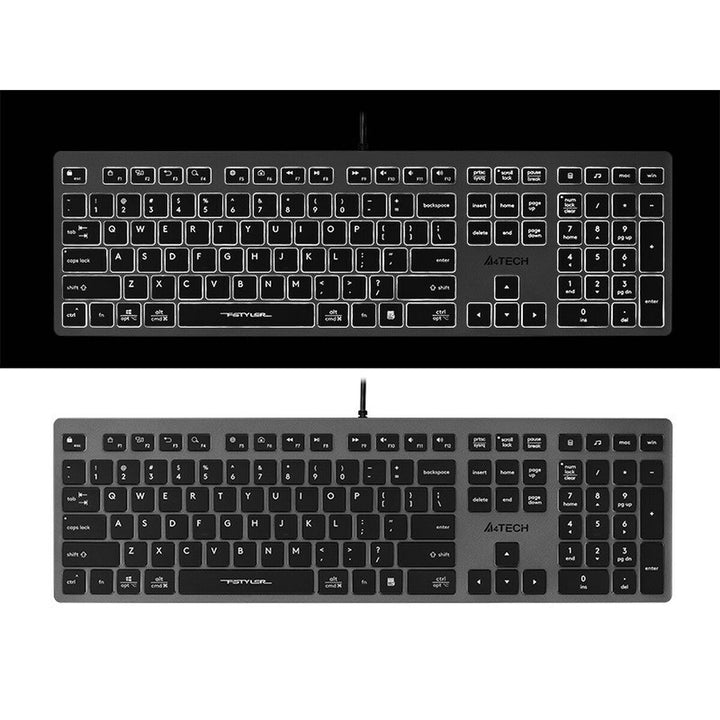 Keyboard A4 Tech A4TKLA47125 White Black Grey QWERTY-1