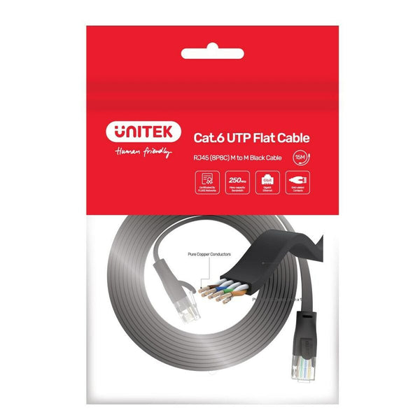 UTP Category 6 Rigid Network Cable Unitek C1812GBK 5 m-0