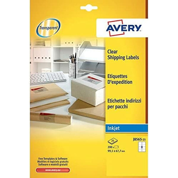 Adhesive labels Avery 99,1 x 67,7 mm Transparent-0
