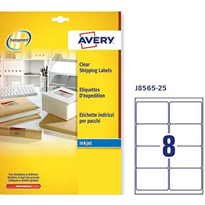Adhesive labels Avery 99,1 x 67,7 mm Transparent-1
