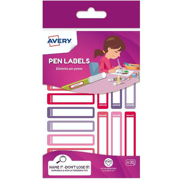 Adhesive labels Avery RESMI30F-UK White Red 10 x 50 mm (30 Units)-0