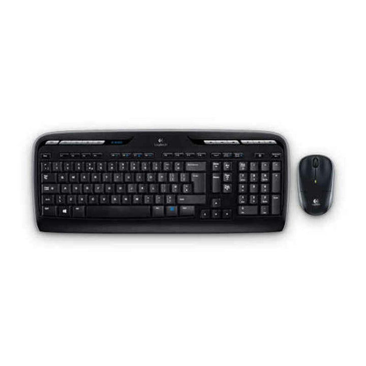 Keyboard and Wireless Mouse Logitech MK330 Black Spanish Qwerty-0