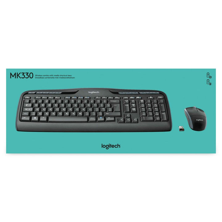 Keyboard and Mouse Logitech Wireless Combo MK330 Black Qwerty US-5