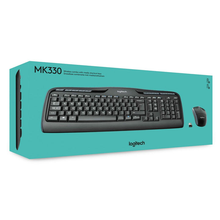 Keyboard and Mouse Logitech Wireless Combo MK330 Black Qwerty US-4