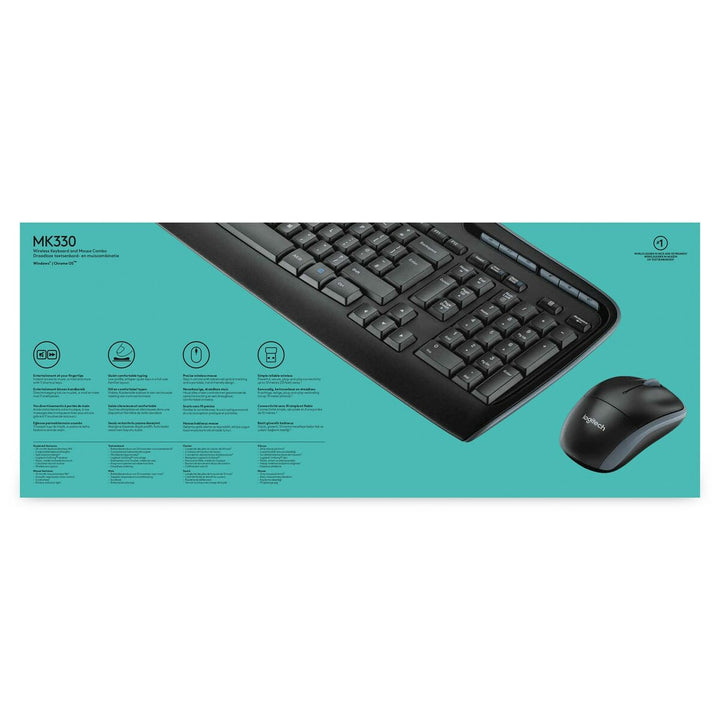 Keyboard and Mouse Logitech Wireless Combo MK330 Black Qwerty US-2