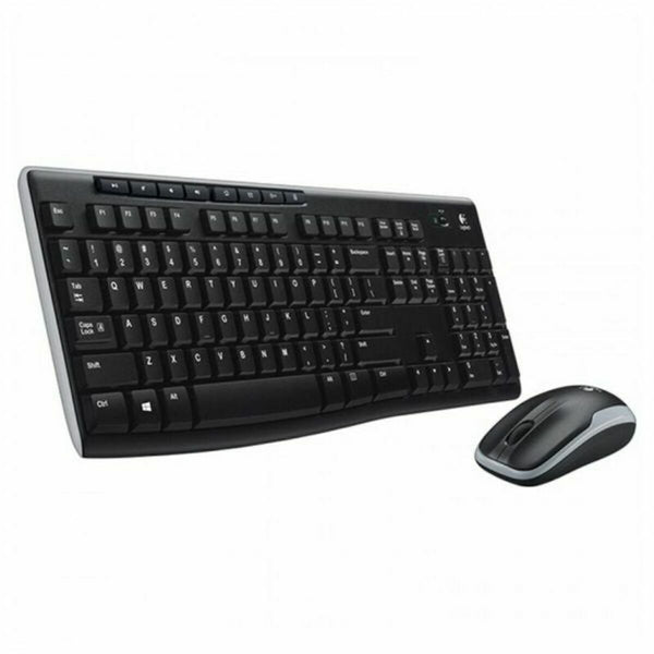 Keyboard and Wireless Mouse Logitech 920-004513 Black Spanish Qwerty QWERTY-0