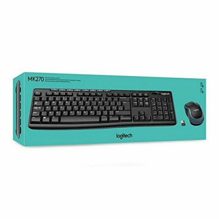 Keyboard and Wireless Mouse Logitech 920-004513 Black Spanish Qwerty QWERTY-15