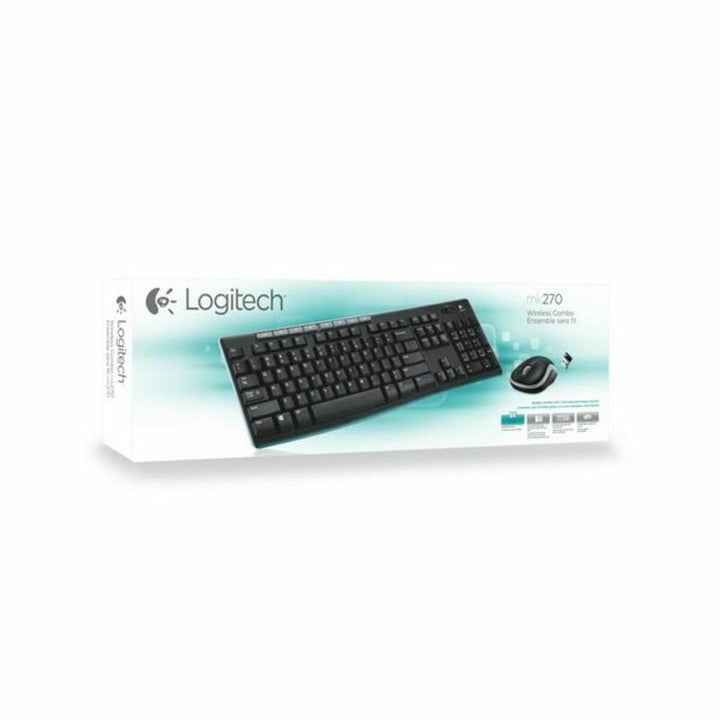 Keyboard and Wireless Mouse Logitech 920-004513 Black Spanish Qwerty QWERTY-9