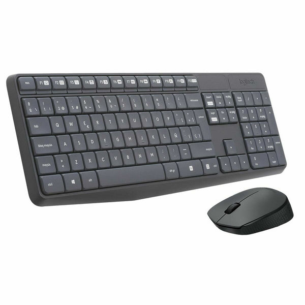 Keyboard and Wireless Mouse Logitech 920-007919 Grey Spanish Qwerty QWERTY-0