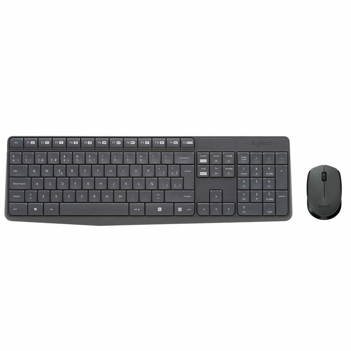 Keyboard and Wireless Mouse Logitech 920-007919 Grey Spanish Qwerty QWERTY-1
