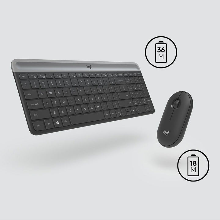 Keyboard and Mouse Logitech MK470 Grey Graphite Qwerty US-5