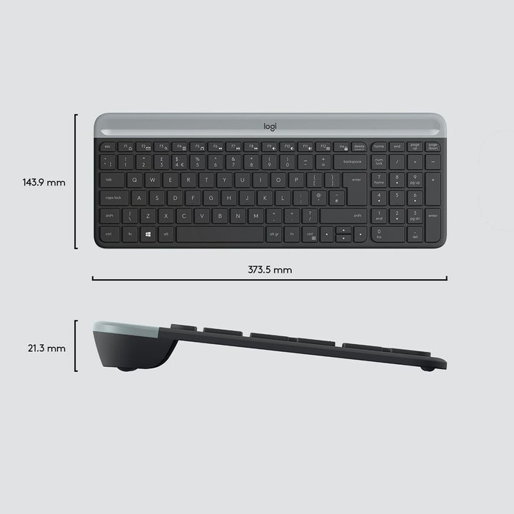 Keyboard and Mouse Logitech MK470 Grey Graphite Qwerty US-3