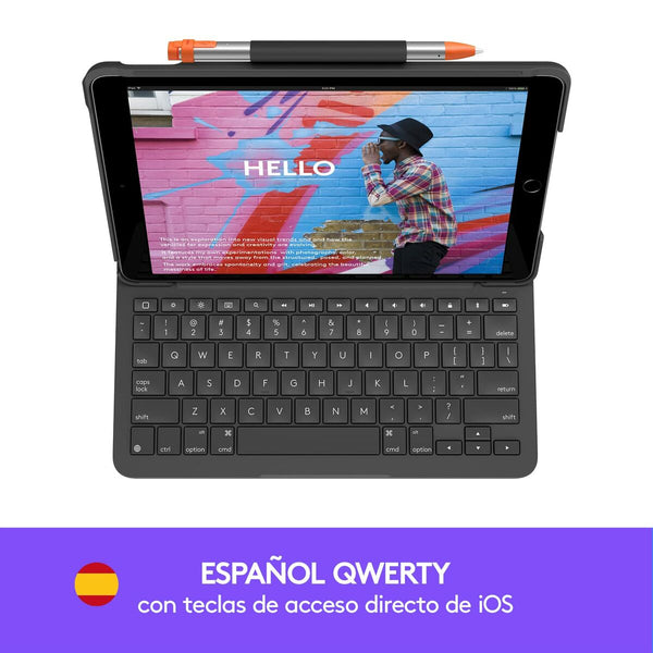 Case for Tablet and Keyboard Logitech 920-009478 Grey Graphite Spanish Qwerty QWERTY-0