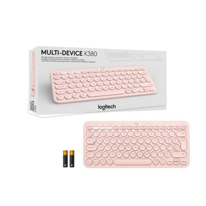 Wireless Keyboard Logitech K380  Pink Spanish Qwerty-1