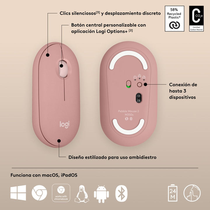 Wireless Bluetooth Mouse Logitech 910-007014 White 4000 dpi-5