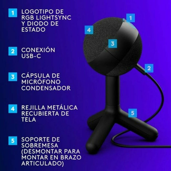 Microphone Logitech 988-000551 Black-1