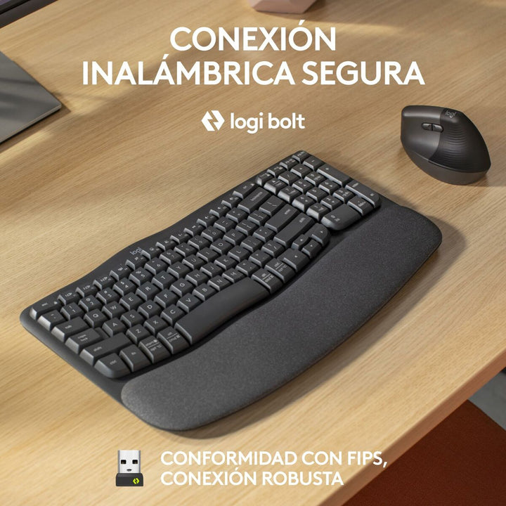 Keyboard and Mouse Logitech Graphite Steel Spanish Qwerty-12