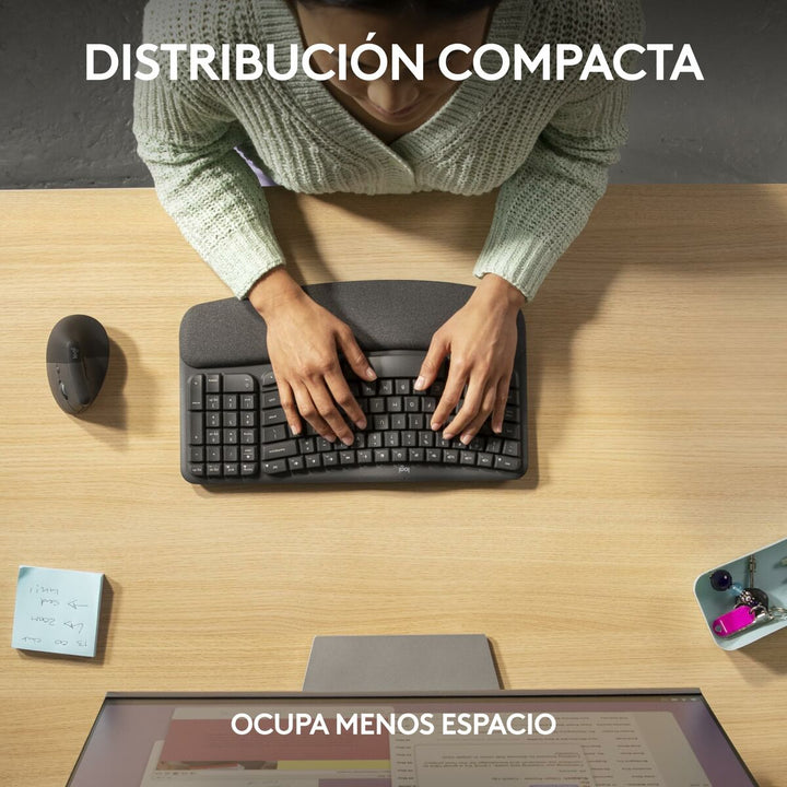 Keyboard and Mouse Logitech Graphite Steel Spanish Qwerty-9
