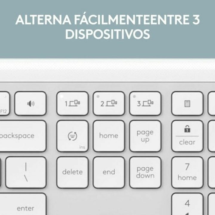 Keyboard and Mouse Logitech 920-012596 White Spanish QWERTY-2