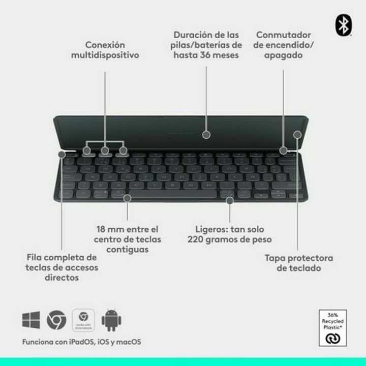 Keyboard Logitech 920-012973 Graphite Spanish QWERTY-16