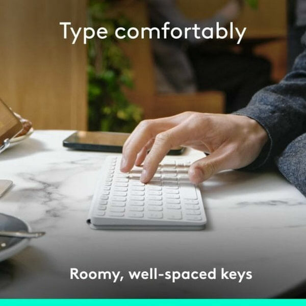 Bluetooth Keyboard Logitech 920-013011 Spanish Qwerty Grey White/Grey-10