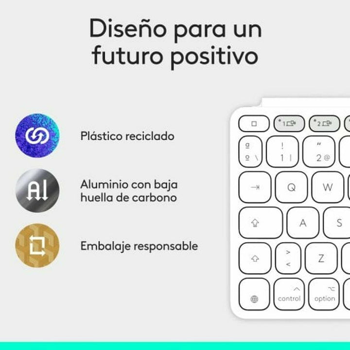 Bluetooth Keyboard Logitech 920-013011 Spanish Qwerty Grey White/Grey-7