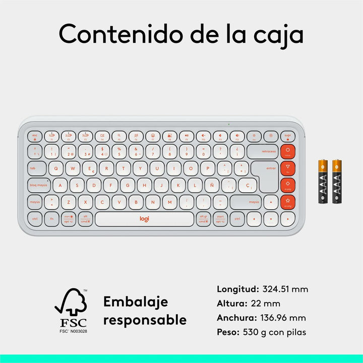Keyboard Logitech 920-013069 White-2