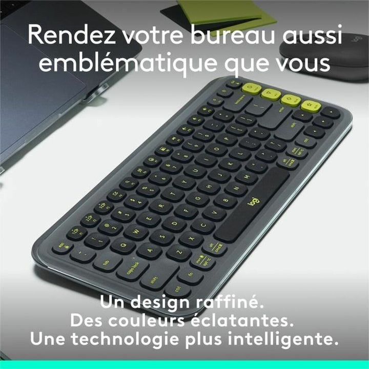 Wireless Keyboard Logitech Pop Icon Keys Dark grey AZERTY-5