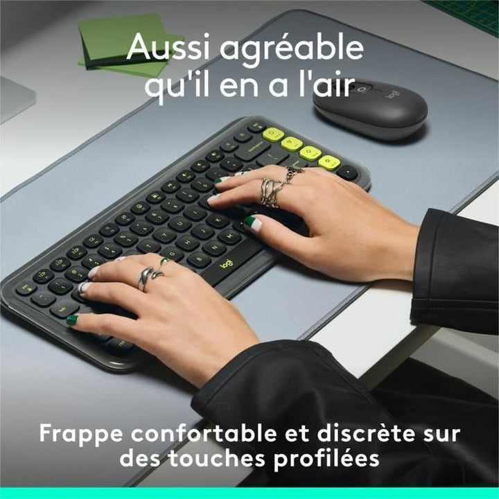 Wireless Keyboard Logitech Pop Icon Keys Dark grey AZERTY-4