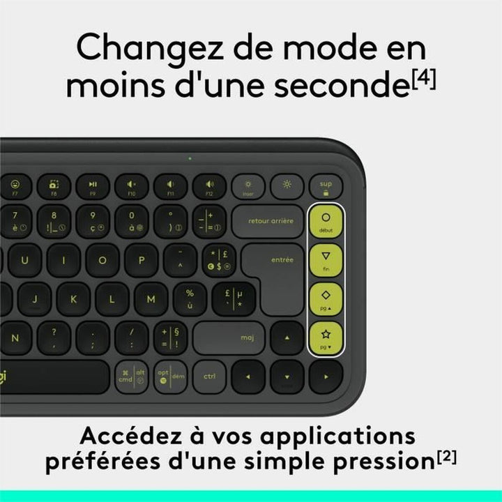 Wireless Keyboard Logitech Pop Icon Keys Dark grey AZERTY-2