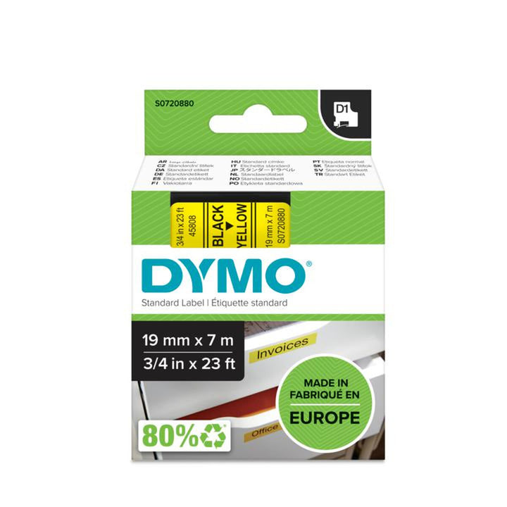 Adhesive labels Dymo S0720880 Black/Yellow 7 m-1