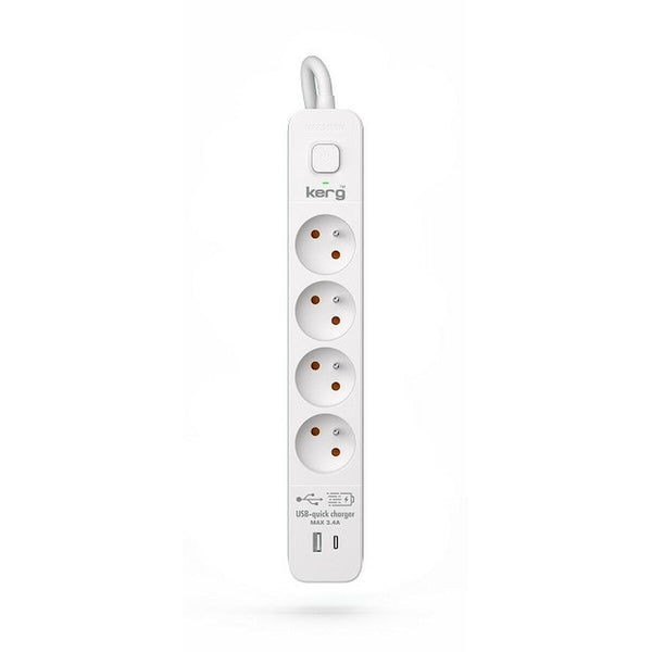 4-socket plugboard with power switch Kerg M02592 (1,5 m)-0